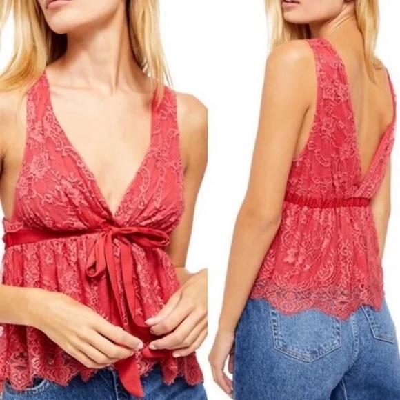 Free People Tops - NWT Free People Chante Lace
Tank in Frenchie Kiss Medium